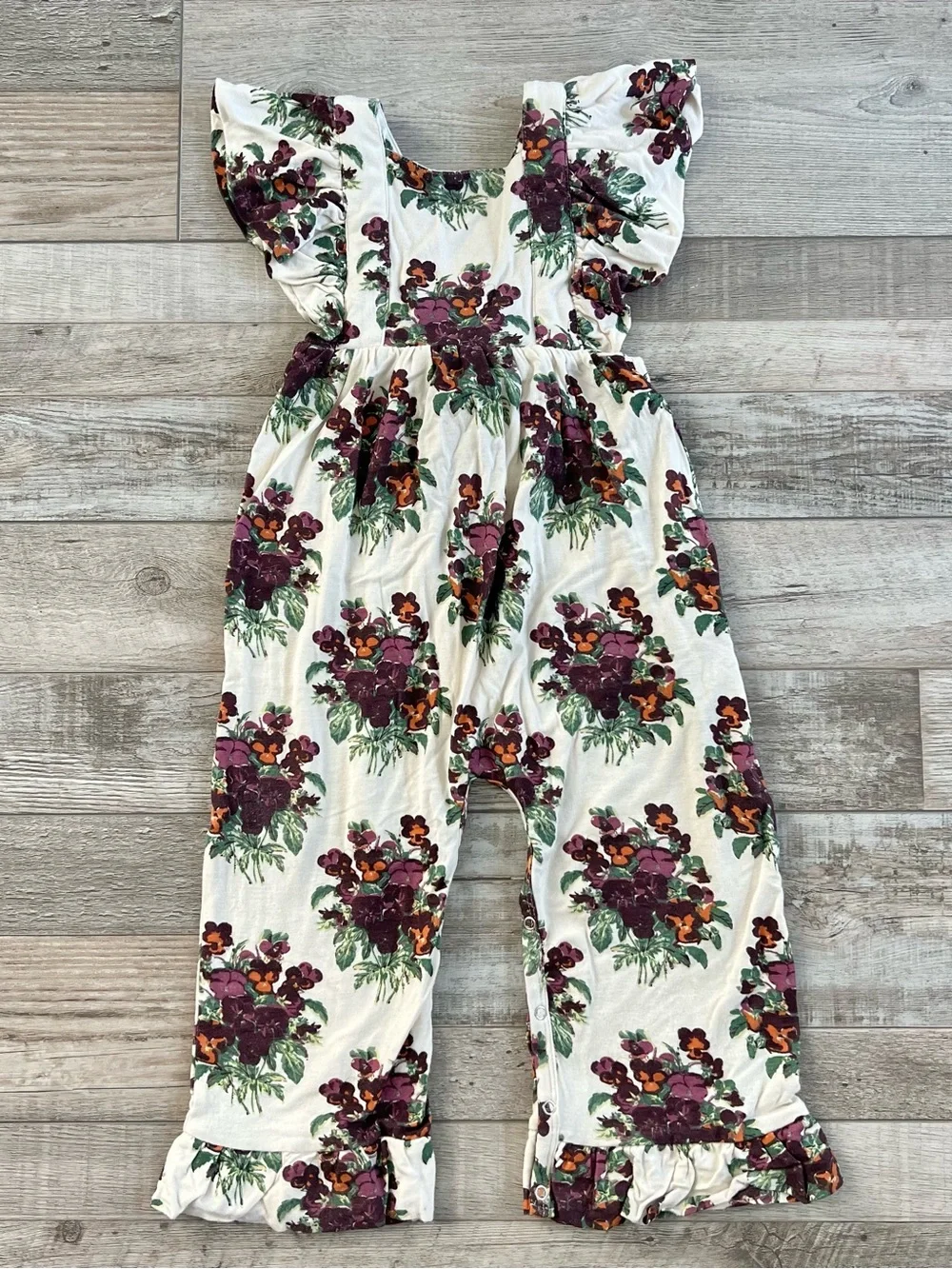 Kate Quinn Girls Bamboo Ruffle Strap Coveralls Size 2T